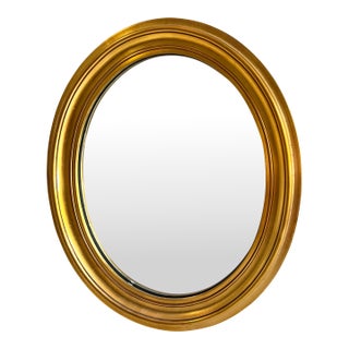 French Louis Philippe-Style Giltwood Oval Wall Mirror For Sale