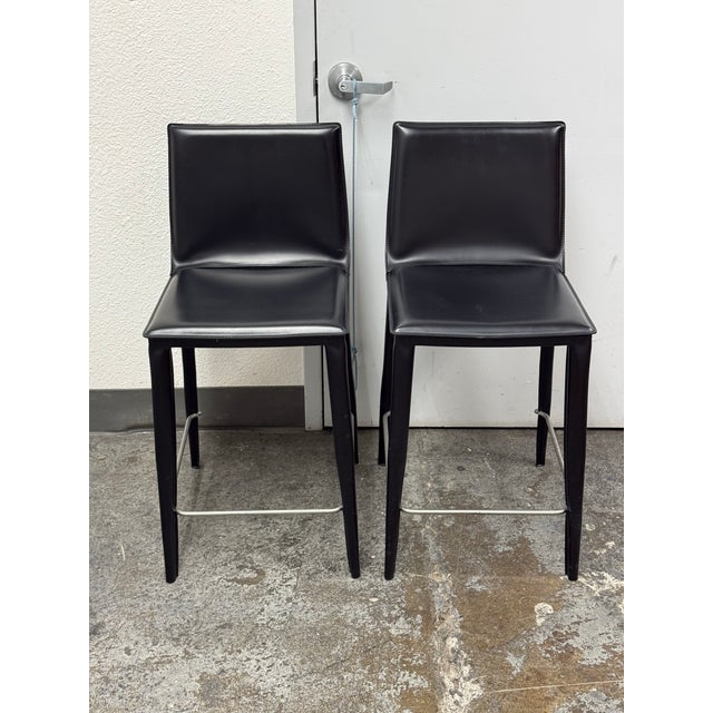 Design Within Reach Frag for Design Within Reach Bottega Leather Counter Stools, Pair For Sale - Image 4 of 12