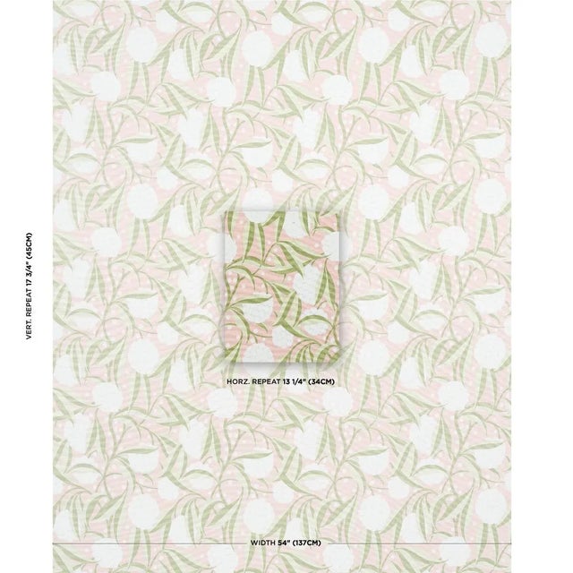 A painterly floral, Rubus features stylized two-tone leaves and large graphic globes of flowers. Also available as a...