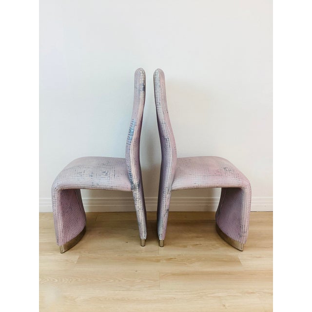 Vintage 1980s Kagan Style Sculptural Armless Set of 8 Dining Chairs For Sale - Image 12 of 14