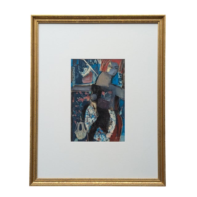 An Original Nude Figural Mixed Media Collage Signed by the Artist 15.25" W x 19.25" H