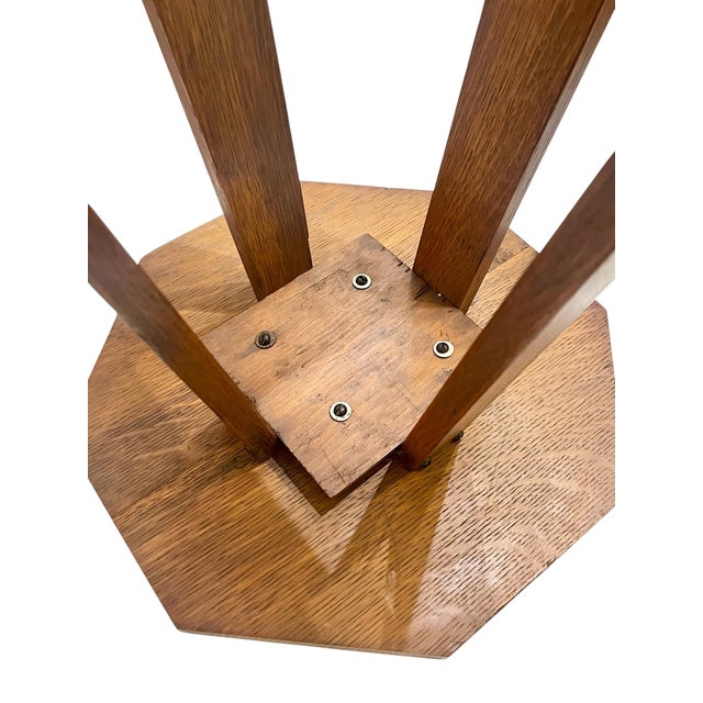 Wood Antique Oak Folk Art Arts and Crafts Mission Table For Sale - Image 7 of 16