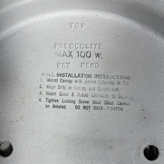 Mid 20th Century Pair of Prescolite Mid-Century Modern Flush Mount Ceiling Lights With Textured Glass by Putzer For Sale - Image 5 of 13