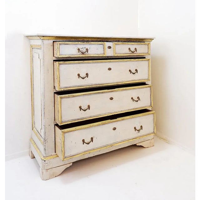 Antique Italian Chest of Drawers with Marble Top, 1800s For Sale - Image 11 of 16