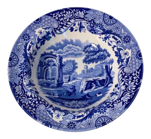 Vintage Spode Blue and White “Italian” Pattern Transferware Bowl