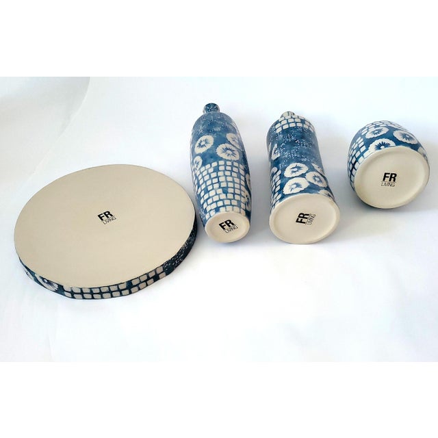 Blue Vases & Tray Jamie Young For Sale - Image 8 of 8