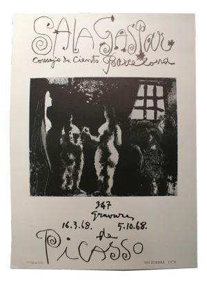 Picasso at Gaspar Gallery in Barcelona Poster, 1968