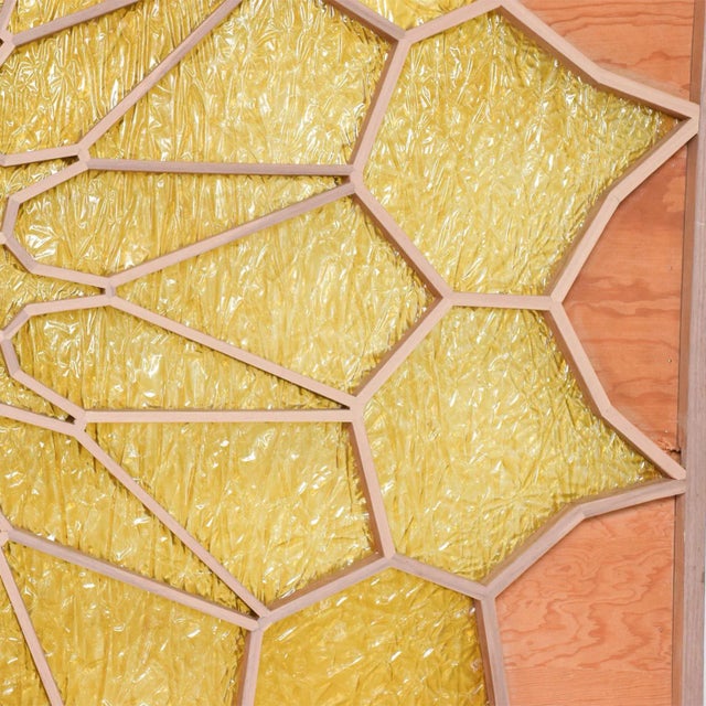 1960s Modern Sunburst Custom Room Divider Screen Wood Door Panel For Sale - Image 4 of 14
