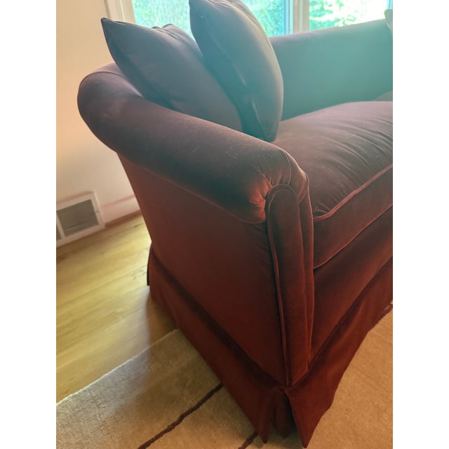 Mid Century Rolled-Arm Curved Sofa For Sale - Image 9 of 10
