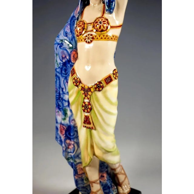 Blue Large Art Deco Water Carrier Figurine by Josef Lorenzl for Goldscheider Manufactory of Vienna, 1925s For Sale - Image 8 of 10