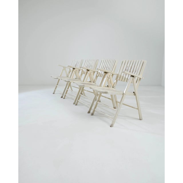 Wood 20th Century French Wooden Garden Chairs, Set of Four For Sale - Image 7 of 12