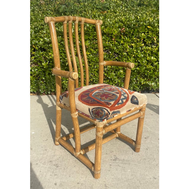 Wood McGuire Vintage Rattan Dining Chairs, Set of 8 Armchairs For Sale - Image 7 of 17