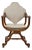 Italian 19th Century Walnut Curule Upholstered Armchair with Carved X-Form Base For Sale