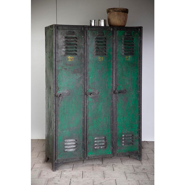 Metal 3-Piece Cabinet with Numeration, 1930s For Sale - Image 4 of 9
