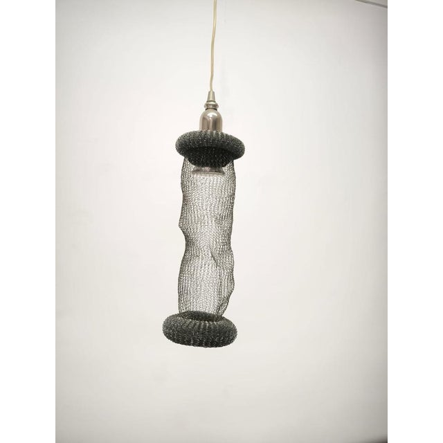 Suspension Lamp in Metal Mesh by Lamp International, 1990s For Sale - Image 11 of 12