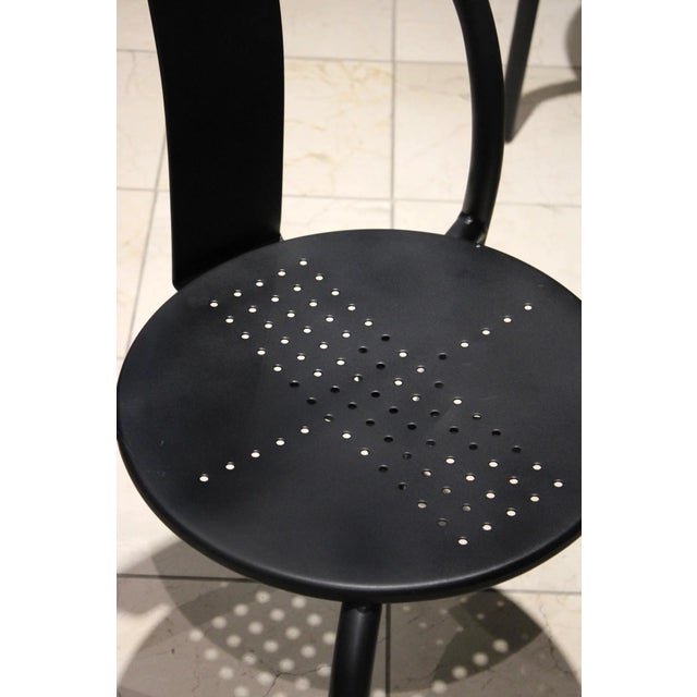 1980s Vintage IKEA Maxmo Dining Chairs | Set of 4 Italian Modern Black Metal Chairs For Sale - Image 5 of 8