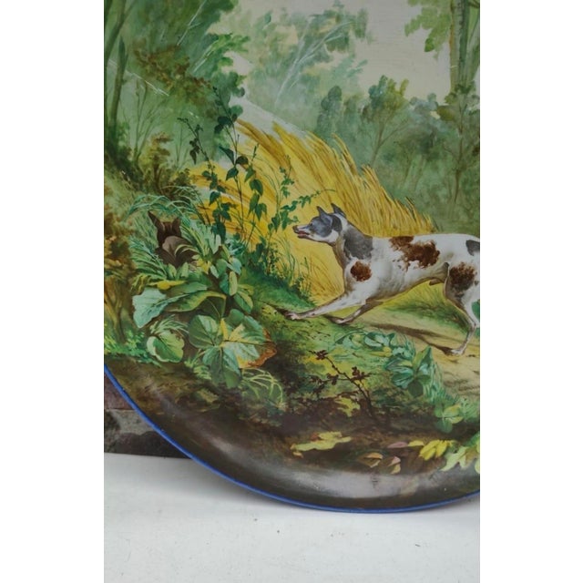Late 19th Century 19th Century French Faience Hunting Dog Platter Creil & Montereau For Sale - Image 5 of 7