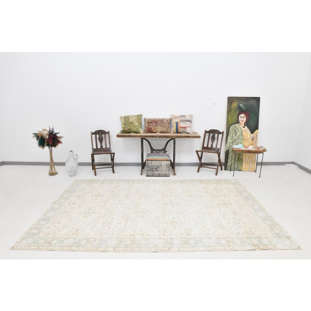 Vintage Wool & Cotton Rug For Sale - Image 5 of 18