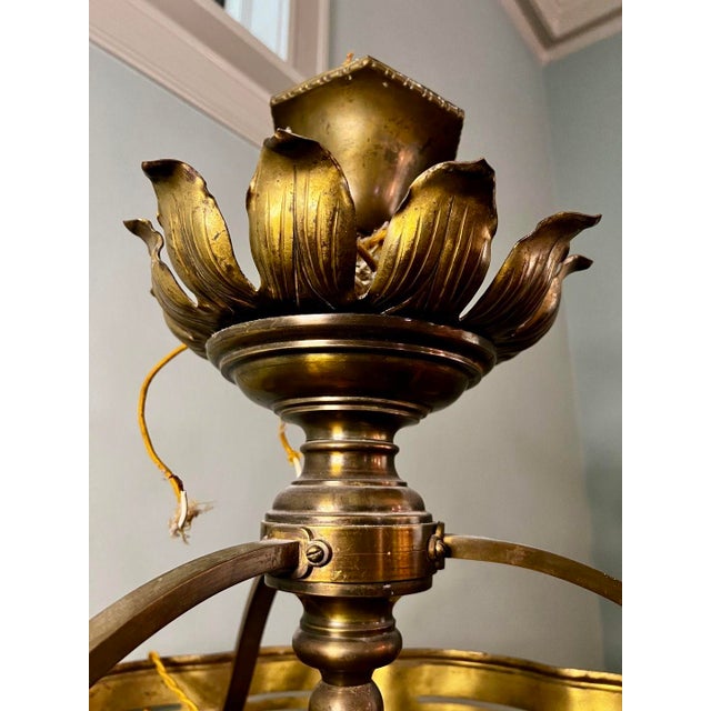 Brass Large Brass Early 20th Century Brass 7-Light Chandelier For Sale - Image 8 of 8