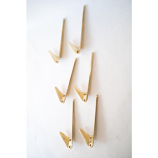 Mid-Century Modern Asymetric Wall Hooks by Hertha Baller, Austria, 1950s, Set of 6 For Sale - Image 3 of 7