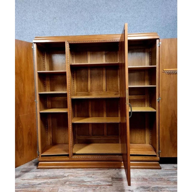Large Art Deco Wardrobe in Burl Wood, 1920s For Sale - Image 3 of 8