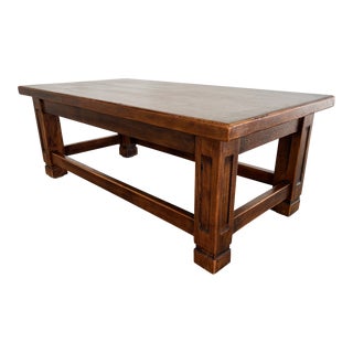French Rustic Oak Coffee Table For Sale