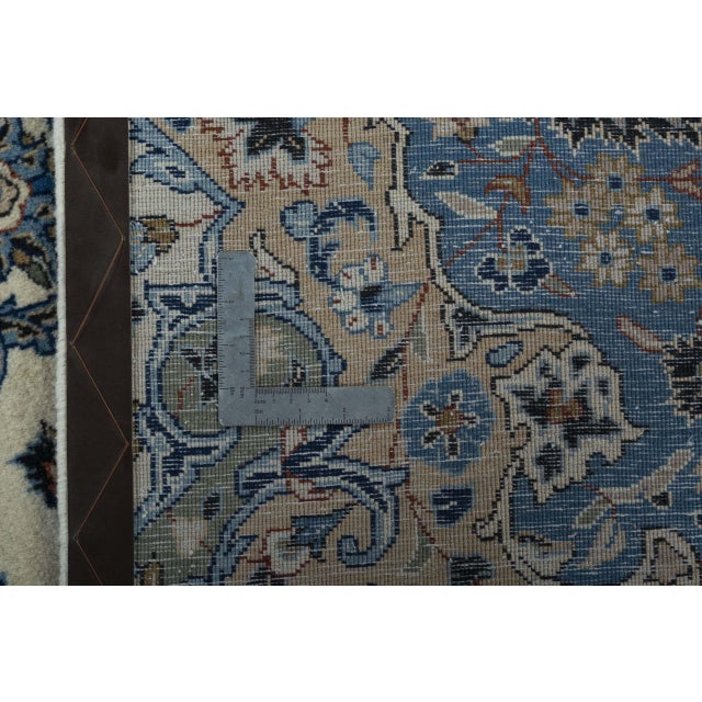 Hand-Knotted Kashan Rug in Cork Wool with Light Floral Design, 1990s For Sale - Image 12 of 13