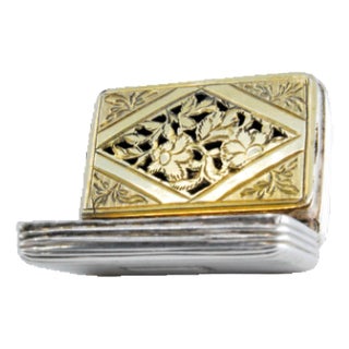 George V Fluted Silver and Gold Vinaigrette Box For Sale
