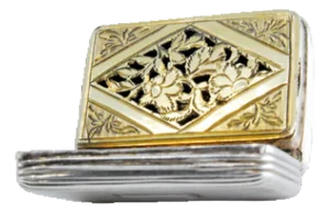 George V Fluted Silver and Gold Vinaigrette Box