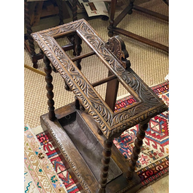 Mid 19th Century Antique Circa 1860 English Bobbin Twist Carved Stick Stand For Sale - Image 5 of 13