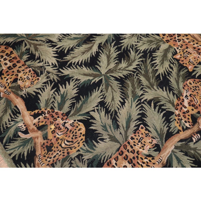 Wild Vietnamese Cheetah Hooked Rug For Sale - Image 4 of 6