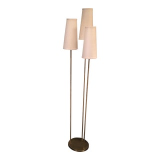 Vintage Mid-Century Brass Trio Floor Lamp For Sale