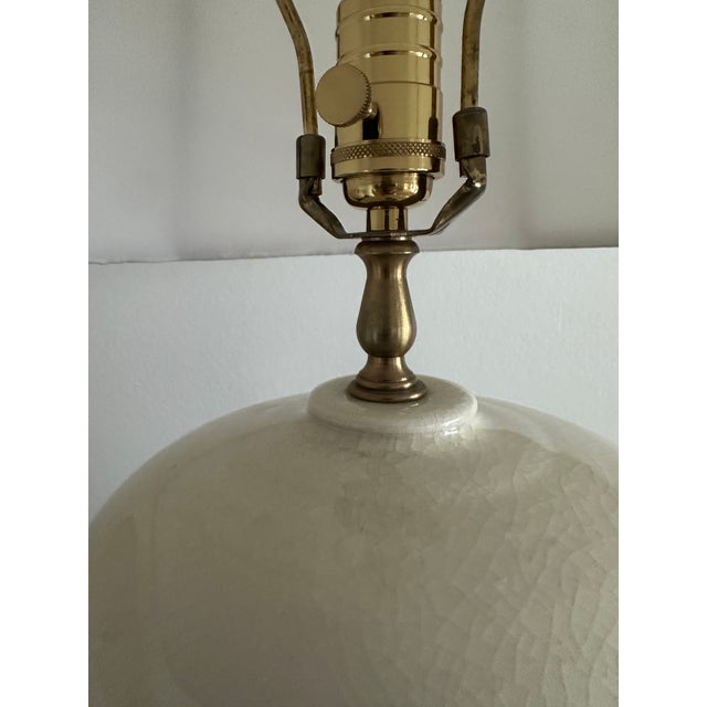 Simon Pearce Tall Ivory Handmade Pottery Lamp For Sale In San Diego - Image 6 of 8