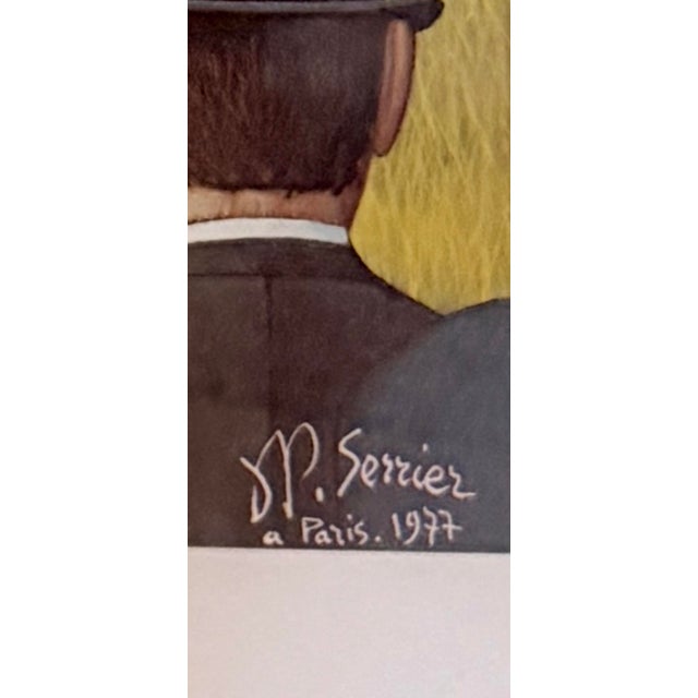 This is a framed vintage promotional art poster/print dated 1977. It is a work of absurdist/surrealist artist Jean-Pierre...