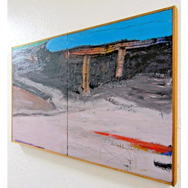 1990s Darryl Edwards Excavation Site 1990 Abstract Expressionist Diptych Oil Painting For Sale - Image 5 of 10