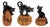 Black Cat on Pumpkin Figurine (Set of 3) For Sale
