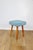 Vintage Blue Turquoise Square Stool from PRL, 1970s For Sale - Image 4 of 7