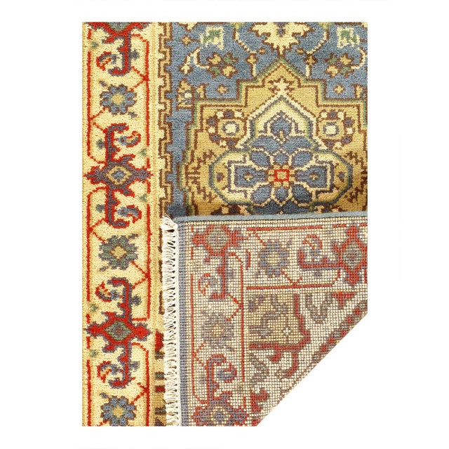 Traditional Pasargad DC Fine Hand Knotted Light Blue Runner Rug For Sale - Image 3 of 3