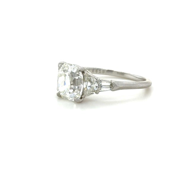 Contemporary 2.70 Carat Cushion Brilliant Cut Diamond Engagement Ring, Size 6.75 For Sale - Image 3 of 7