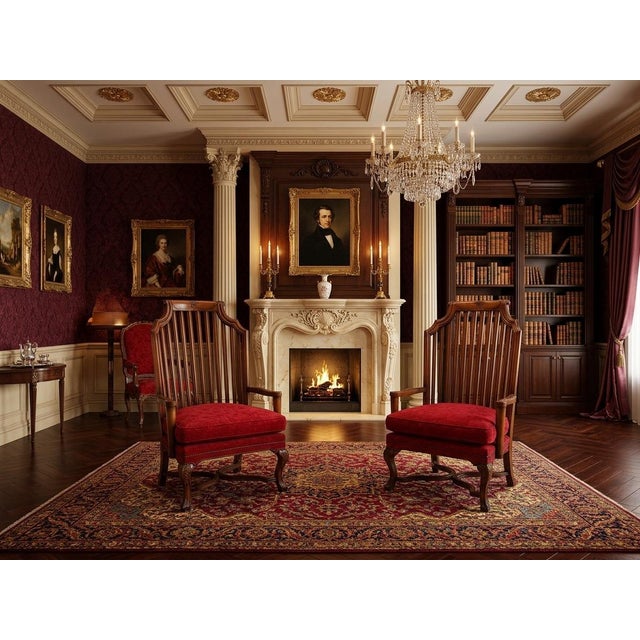Elevate your living room, library, or study with this exceptionally rare and stately pair of traditional English Georgian-...
