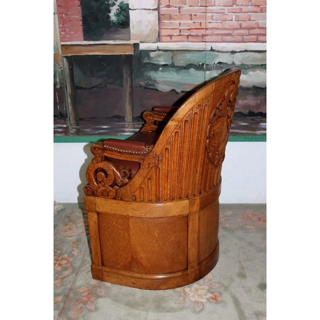 Tribunal Armchair in Oak For Sale - Image 6 of 11