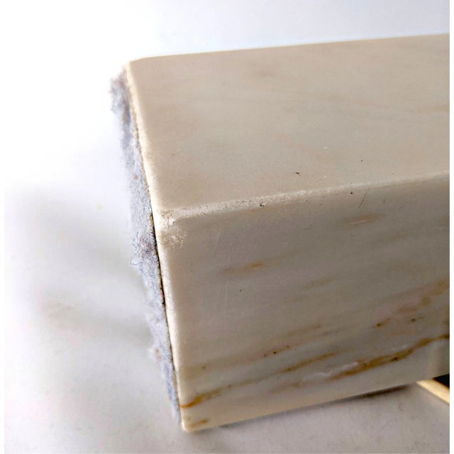 Mid 20th Century Mid-Century White Carrara Marble Block Table Lamp in the Style of Nessen For Sale - Image 5 of 12
