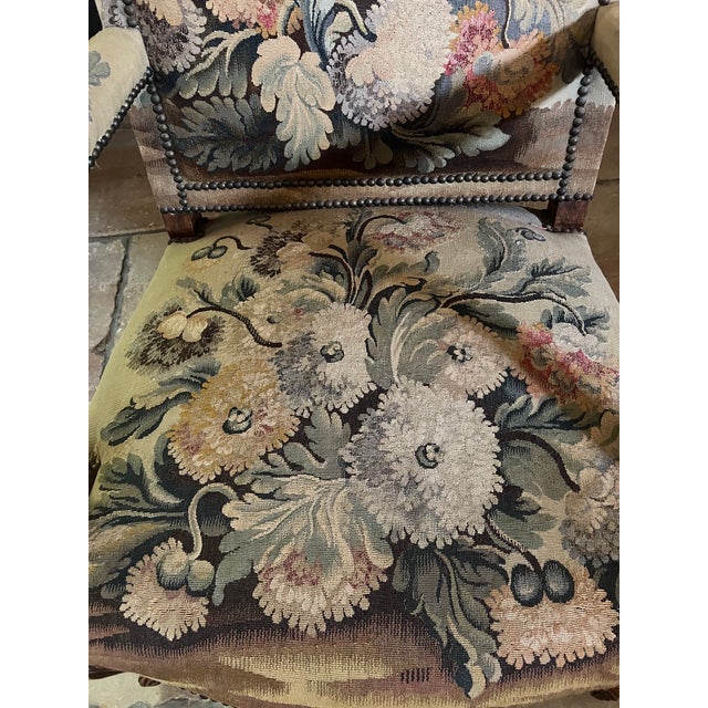 French 9th Century French Louis XV-style Armchair With Floral Needlepoint Tapestry For Sale - Image 3 of 15