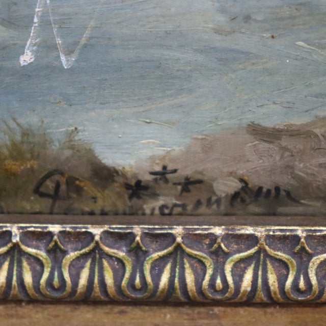 Zimermann German Oil on Board Mediterranean Coastal Landscape & Cliffside 19thC For Sale - Image 11 of 13