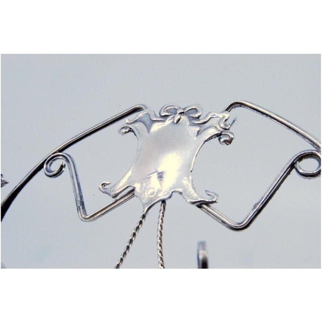 Glass Salt and Pepper Shakers with Lids and Silver Frame, Set of 2 For Sale - Image 4 of 7