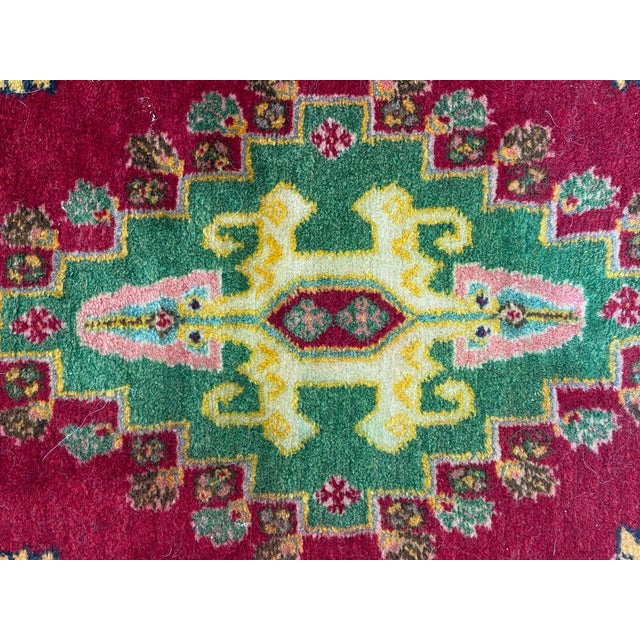Small Handmade Persian Style Accent Rug For Sale - Image 15 of 18