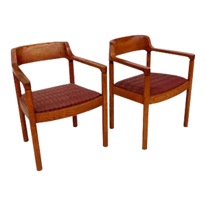 Late 20th Century Nico Zographos Ireland Arm Chairs - a Pair