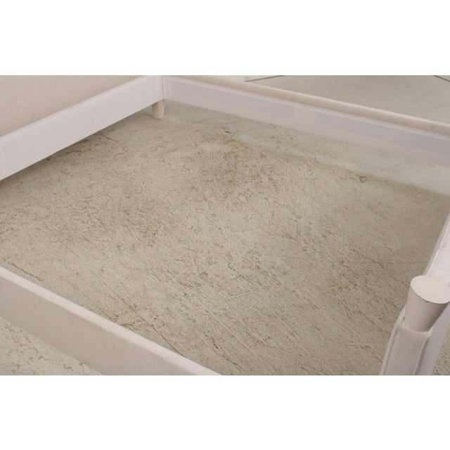 Textile King Size Custom Upholstered Modern Bed For Sale - Image 7 of 15