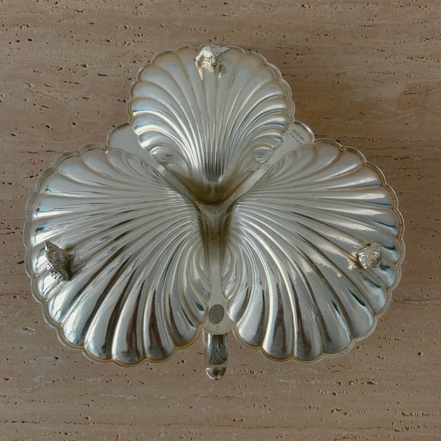 Metal Vintage English Silver Plate Shell Serving Tray by Barker Brothers For Sale - Image 7 of 9