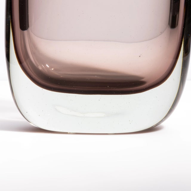 Hand Blown Murano Vase Massiccio Smoky For Sale - Image 11 of 11